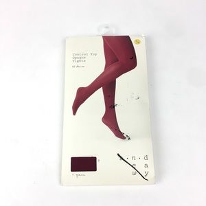 Control Top Opaque Tights Bing Cherry Red S/M